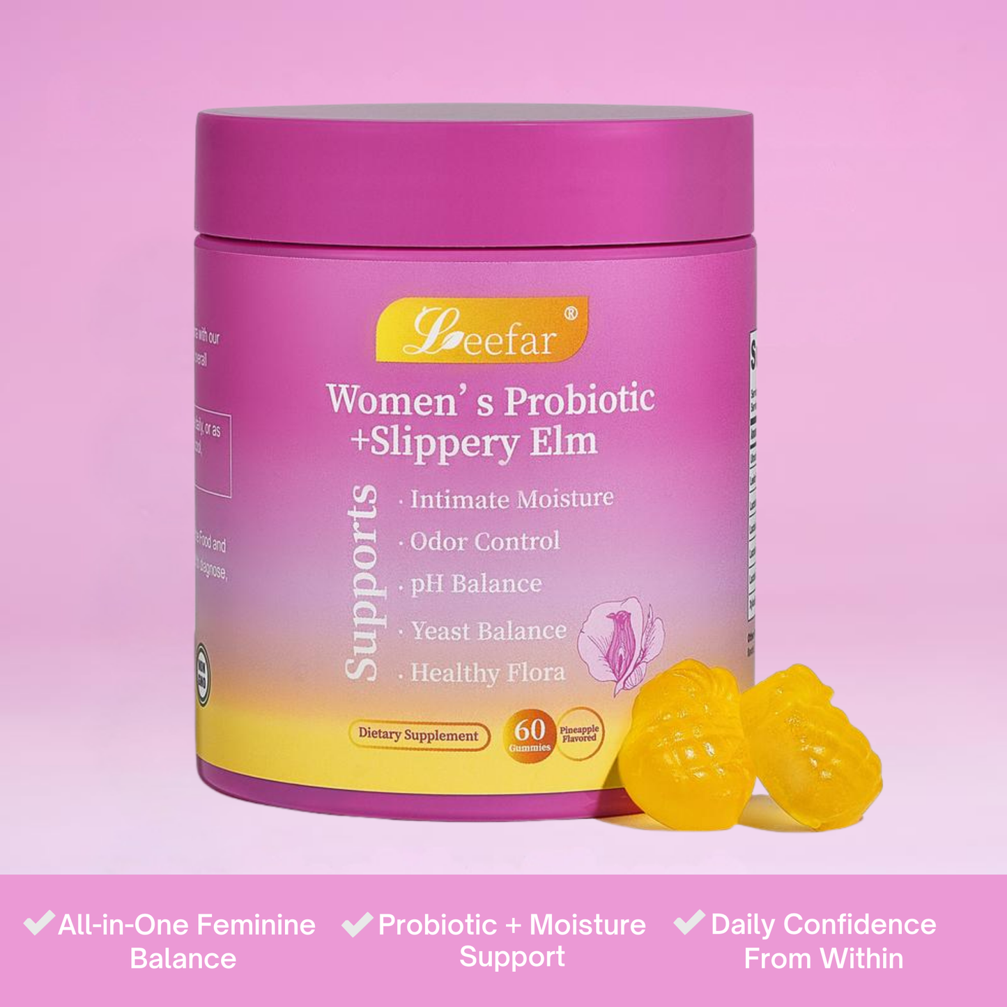 LEEFAR Her Juicy Probiotics - 60 Gummies